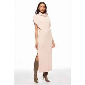 Splendid Blush Cream Knit Sleeveless Turtleneck Midi Dress